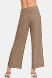Zenana Drawstring Hacci Cropped Pants - Trendsi - Flyclothing LLC