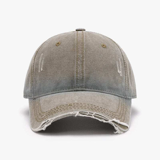 Distressed Washed Adjustable Baseball Cap - Trendsi - Flyclothing LLC