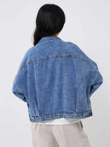 Pocketed Button Up Long Sleeve Denim Top - Trendsi - Flyclothing LLC