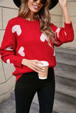 Angel Wings Heart Round Neck Dropped Shoulder Sweater - Trendsi - Flyclothing LLC