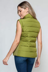 Snobbish Zip Up Turtleneck Vest with Pockets - Trendsi - Flyclothing LLC