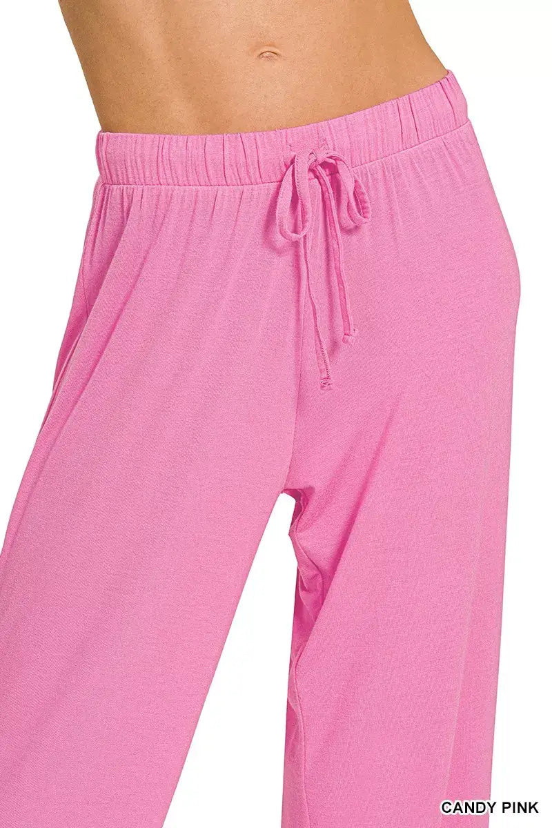 Zenana V-neck Oversized Top & Pants Set - Trendsi - Flyclothing LLC