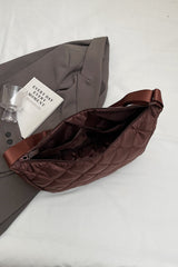Plaid Quilted Adjustable Strap Crossbody Bag - Trendsi