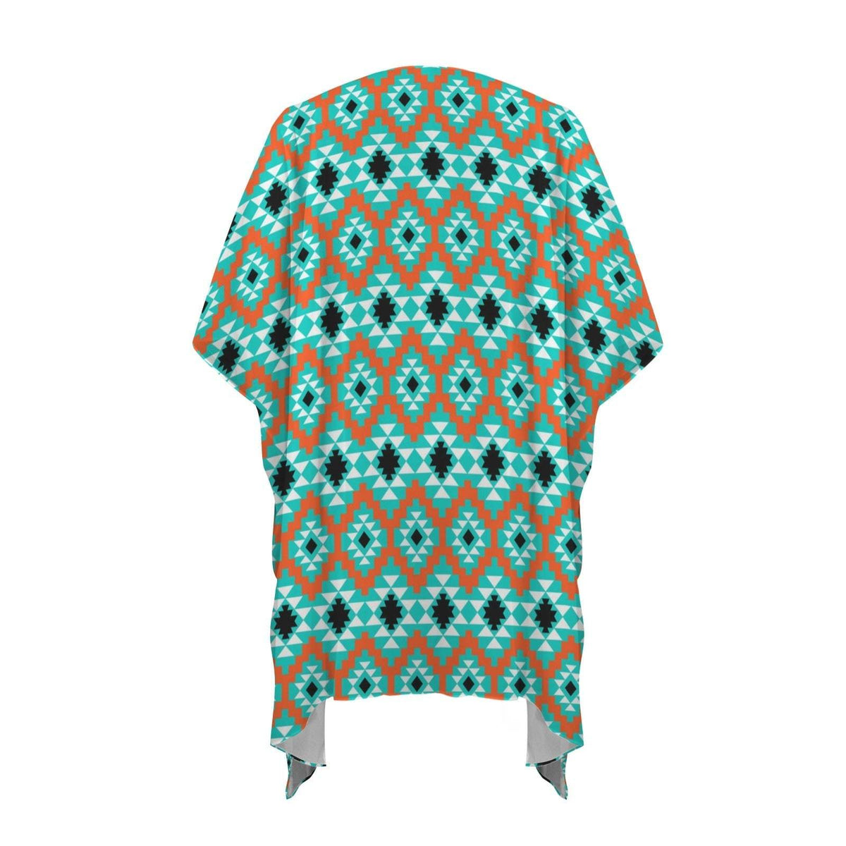 Baha Ranch Turquoise Aztec Duster Kimono Coverup - Baha Ranch Western Wear - Flyclothing LLC