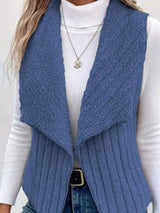 Cozy Fleece Open Front Vest Coat - Trendsi - Flyclothing LLC