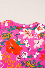 Printed Notched Short Sleeve Blouse - Trendsi - Flyclothing LLC