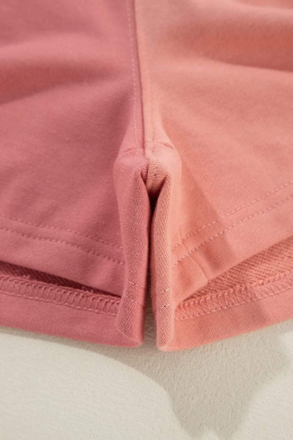 Color Block Round Neck Top and Shorts Set - Trendsi - Flyclothing LLC