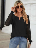 Cutout Round Neck Long Sleeve T-Shirt - Trendsi - Flyclothing LLC