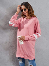 Full Size Striped Round Neck Long Sleeve T-Shirt - Trendsi - Flyclothing LLC
