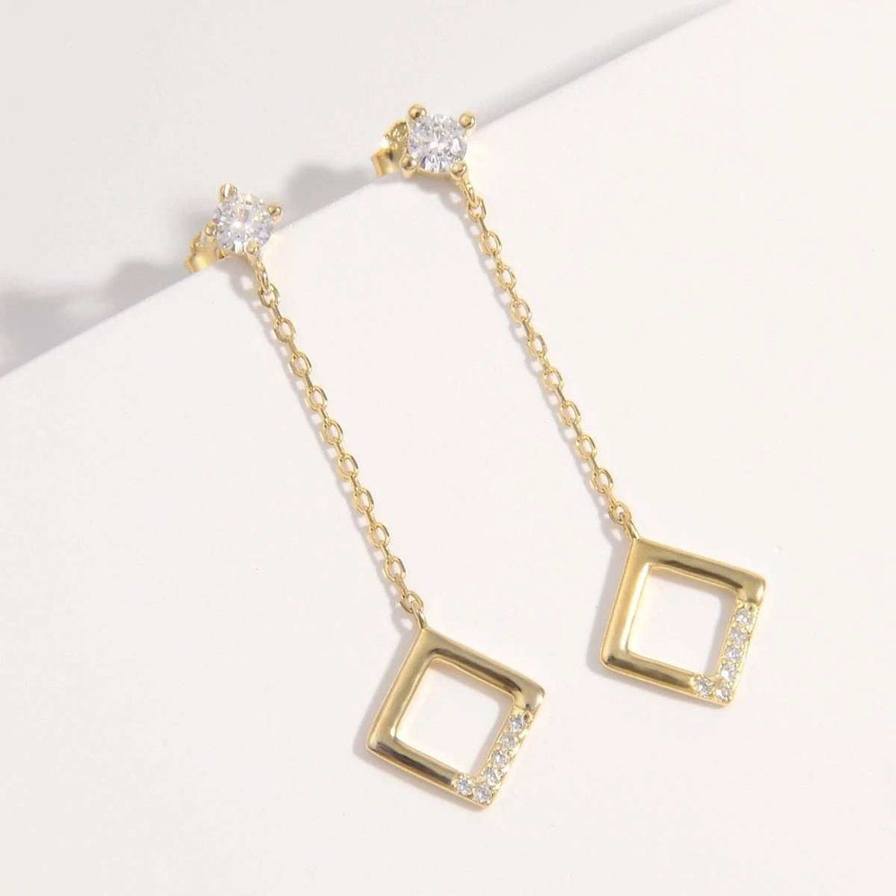 925 Sterling Silver Inlaid Zircon Earrings - Trendsi - Flyclothing LLC