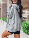 Perfee Half Snap Long Sleeve Hoodie - Trendsi