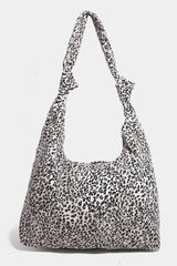 Fame Leopard Knotted Strap Shoulder Bag - Trendsi