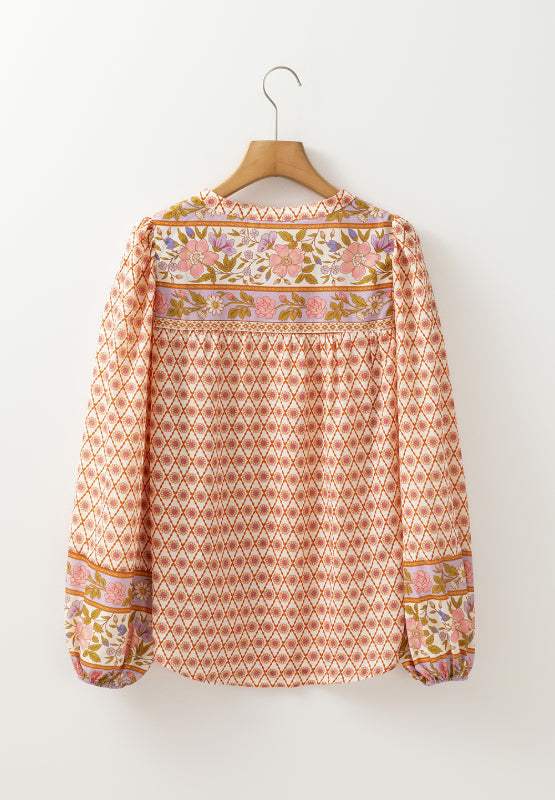 Printed Button Down Long Sleeve Shirt - Trendsi - Flyclothing LLC