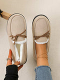 Bow Round Toe Flat Slip-Ons - Trendsi - Flyclothing LLC