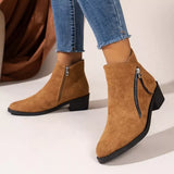 Point Toe Block Heels Boots - Trendsi - Flyclothing LLC