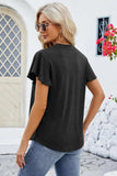 V-Neck Flutter Sleeve T-Shirt - Trendsi - Flyclothing LLC
