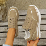 Round Toe Lace Up Sneakers - Trendsi - Flyclothing LLC
