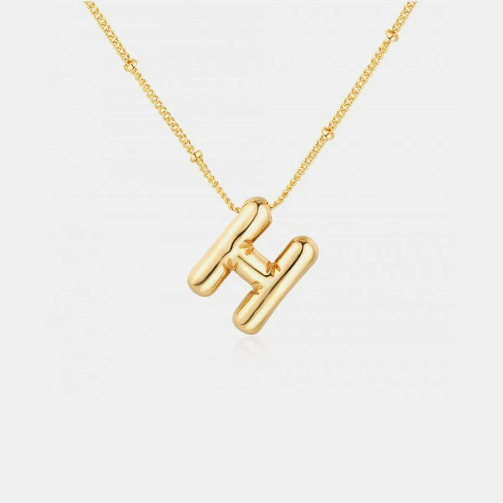 Gold-Plated Letter Pendant Necklace - Trendsi - Flyclothing LLC