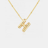 Gold-Plated Letter Pendant Necklace - Trendsi - Flyclothing LLC
