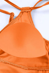 Drawstring Plunge One-Piece Swimwear - Trendsi - Flyclothing LLC