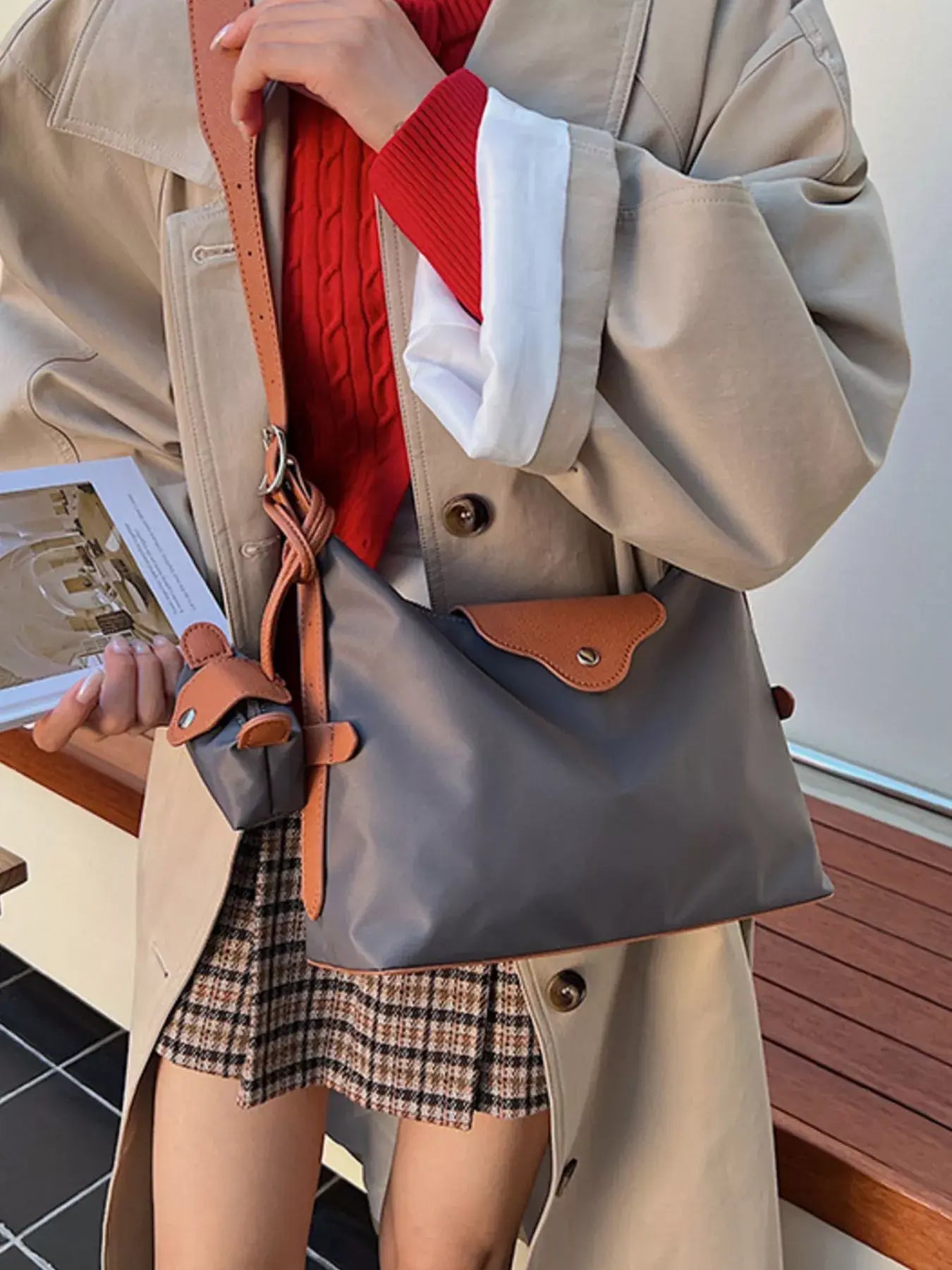 Hobo Crossbody Bag with Coin Purse - Trendsi - Flyclothing LLC