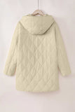 Snap Down Long Sleeve Quilted Winter Coat - Trendsi - Flyclothing LLC