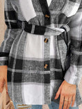 Tied Plaid Button Up Shacket - Trendsi - Flyclothing LLC