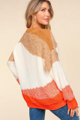 Haptics Color Block Long Sleeve Sweater - Trendsi