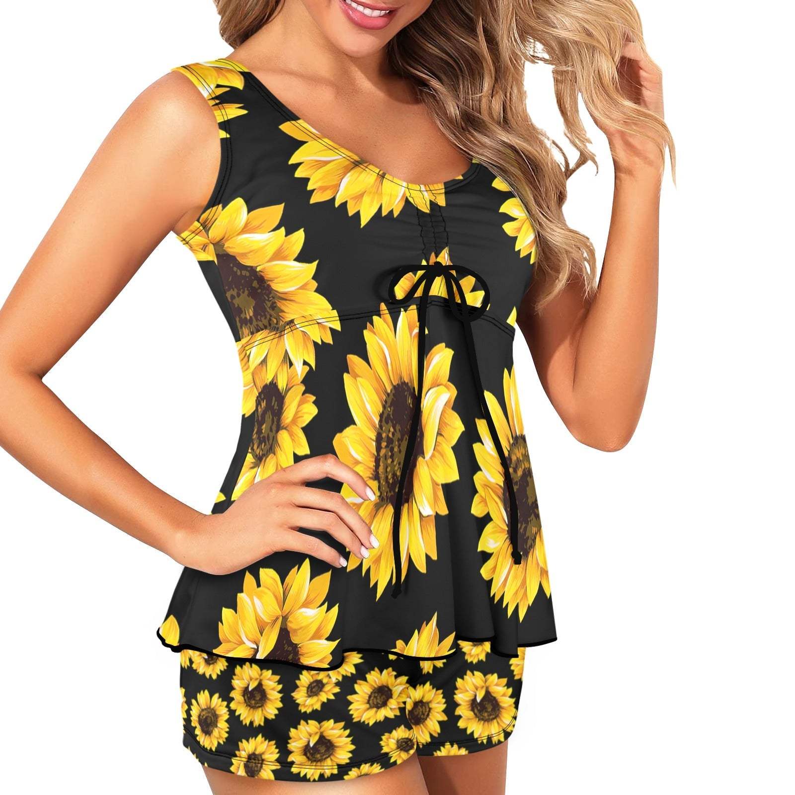 Baha Ranch Sunflowers Tankini & Boy Shorts Swim Set - Baha Ranch Western Wear - Flyclothing LLC