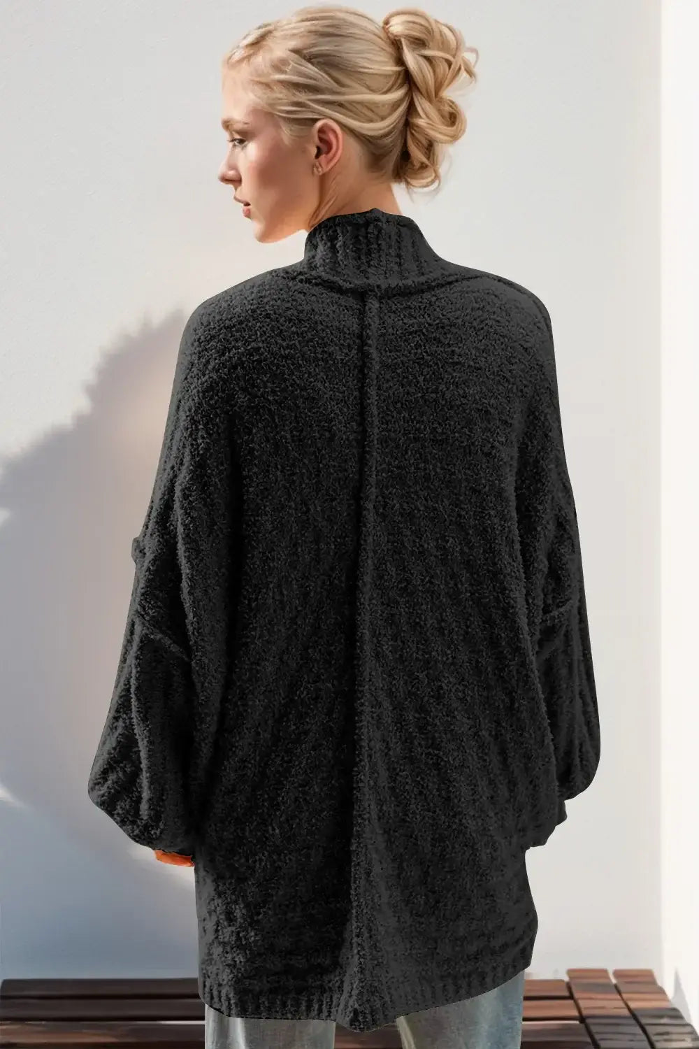 Double Take Full Size Open Front Long Sleeve Cardigan - Trendsi - Flyclothing LLC
