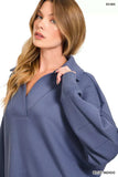 Zenana Scuba Collared Pullover and Pants Set - Trendsi - Flyclothing LLC