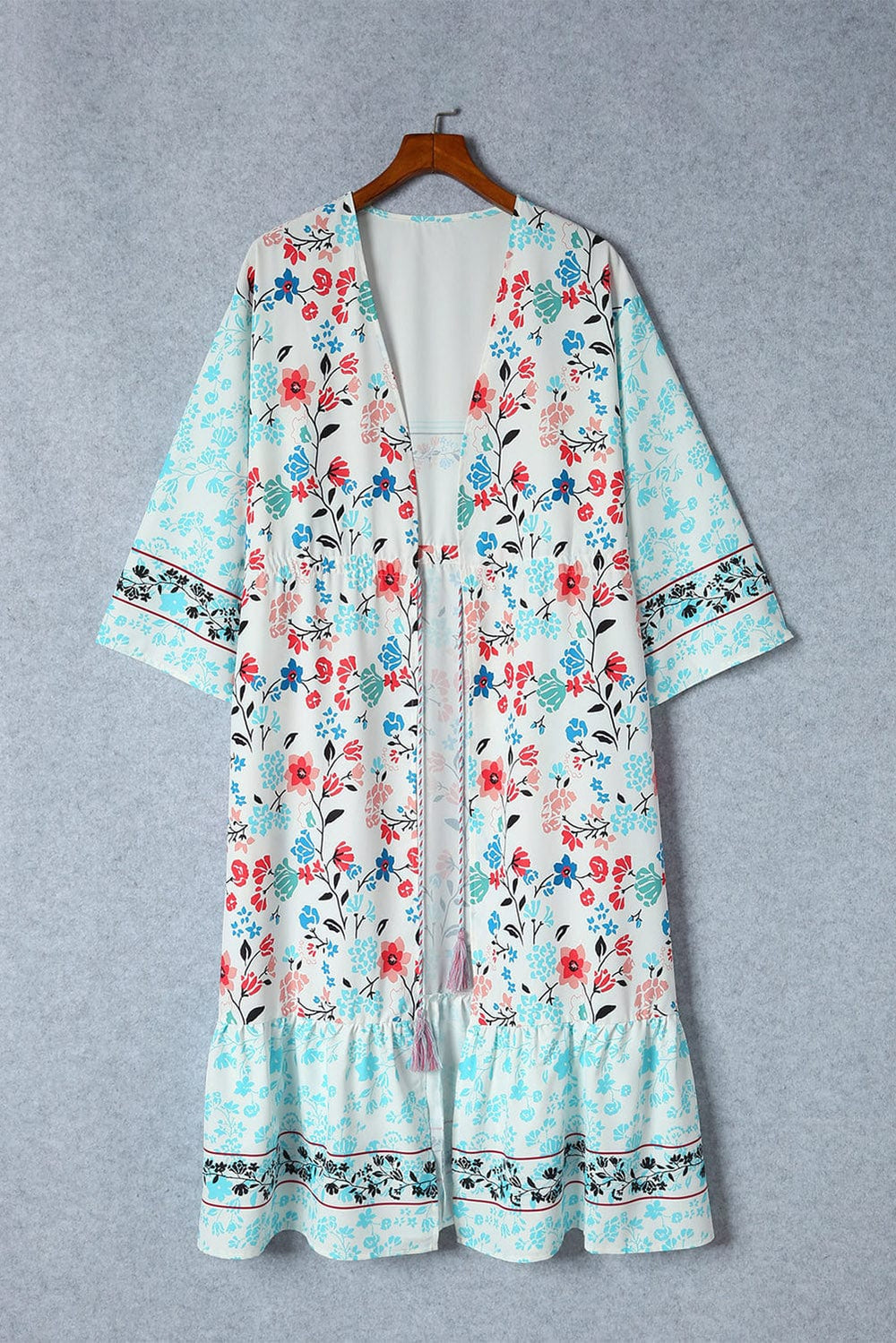 Printed Open Front Cover-Up - Trendsi