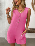 Pocketed Round Neck Sleeveless Romper - Trendsi - Flyclothing LLC