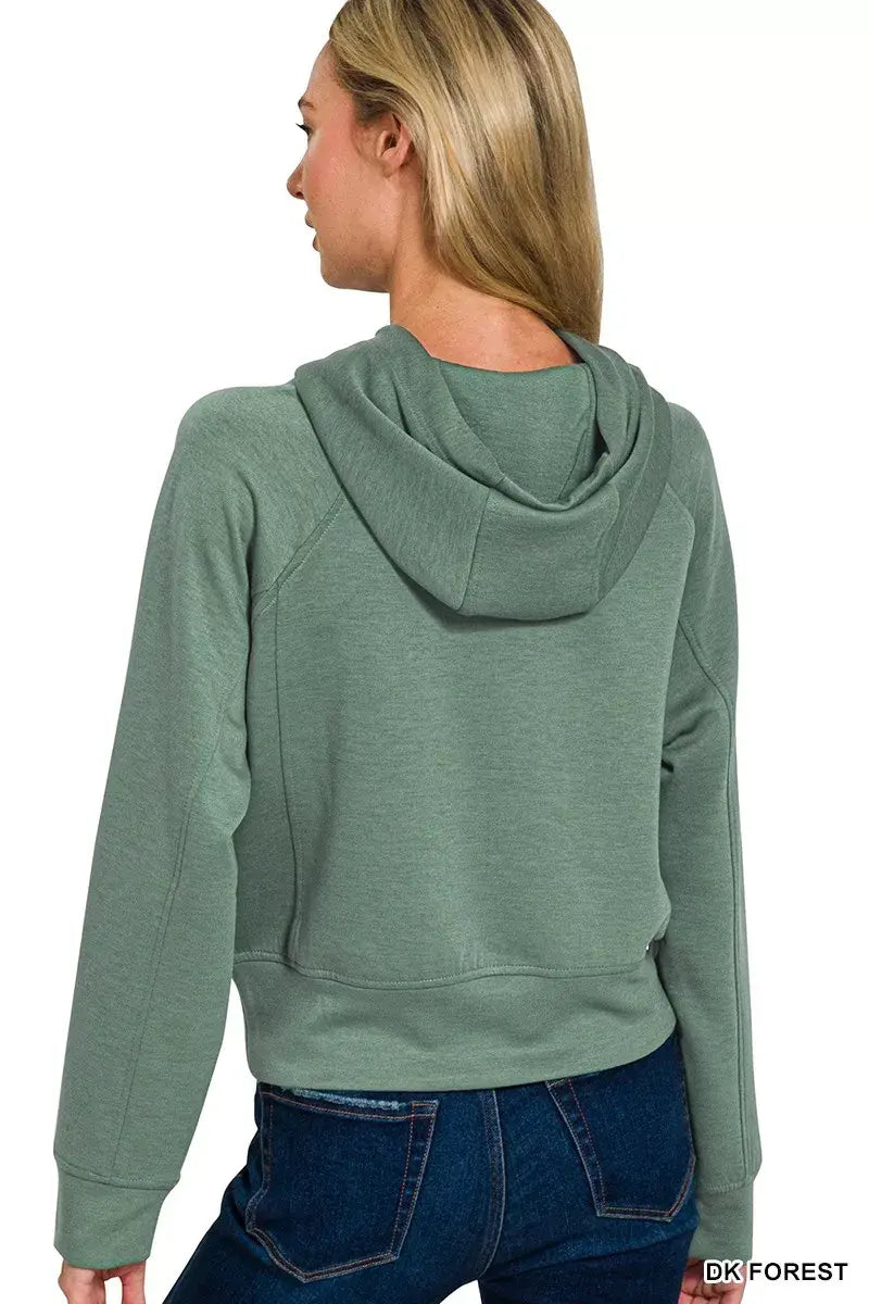 Zenana Drawstring Scuba Hoodie - Trendsi - Flyclothing LLC