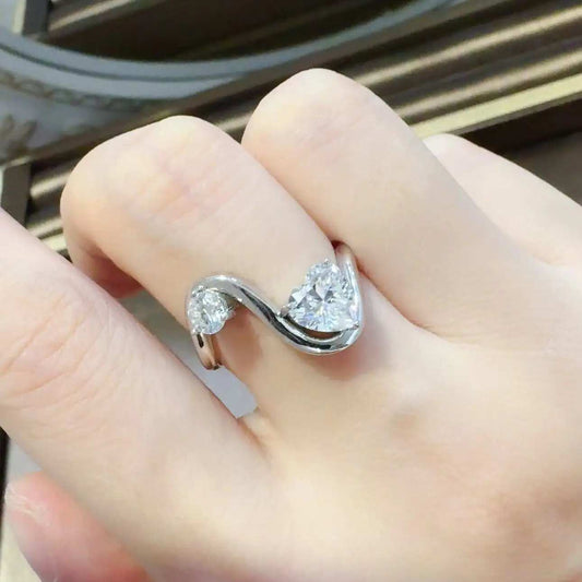 1.3 Carat Moissanite 925 Sterling Silver Irregular Shape Ring - Trendsi - Flyclothing LLC