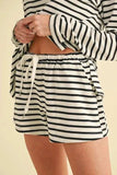 Aemi+Co Drawstring Contrast Striped Shorts - Trendsi - Flyclothing LLC