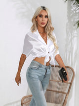 Button Down Short Sleeve Shirt - Trendsi - Flyclothing LLC
