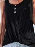 Full Size Decorative Button Round Neck Tank Plus Size - Trendsi - Flyclothing LLC