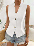 Button Down Vest Coat - Trendsi - Flyclothing LLC