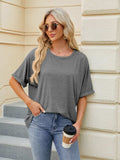 Florira Round Neck Half Sleeve T-Shirt - Trendsi - Flyclothing LLC