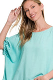 Zenana Woven Oversized Boxy Top - Trendsi