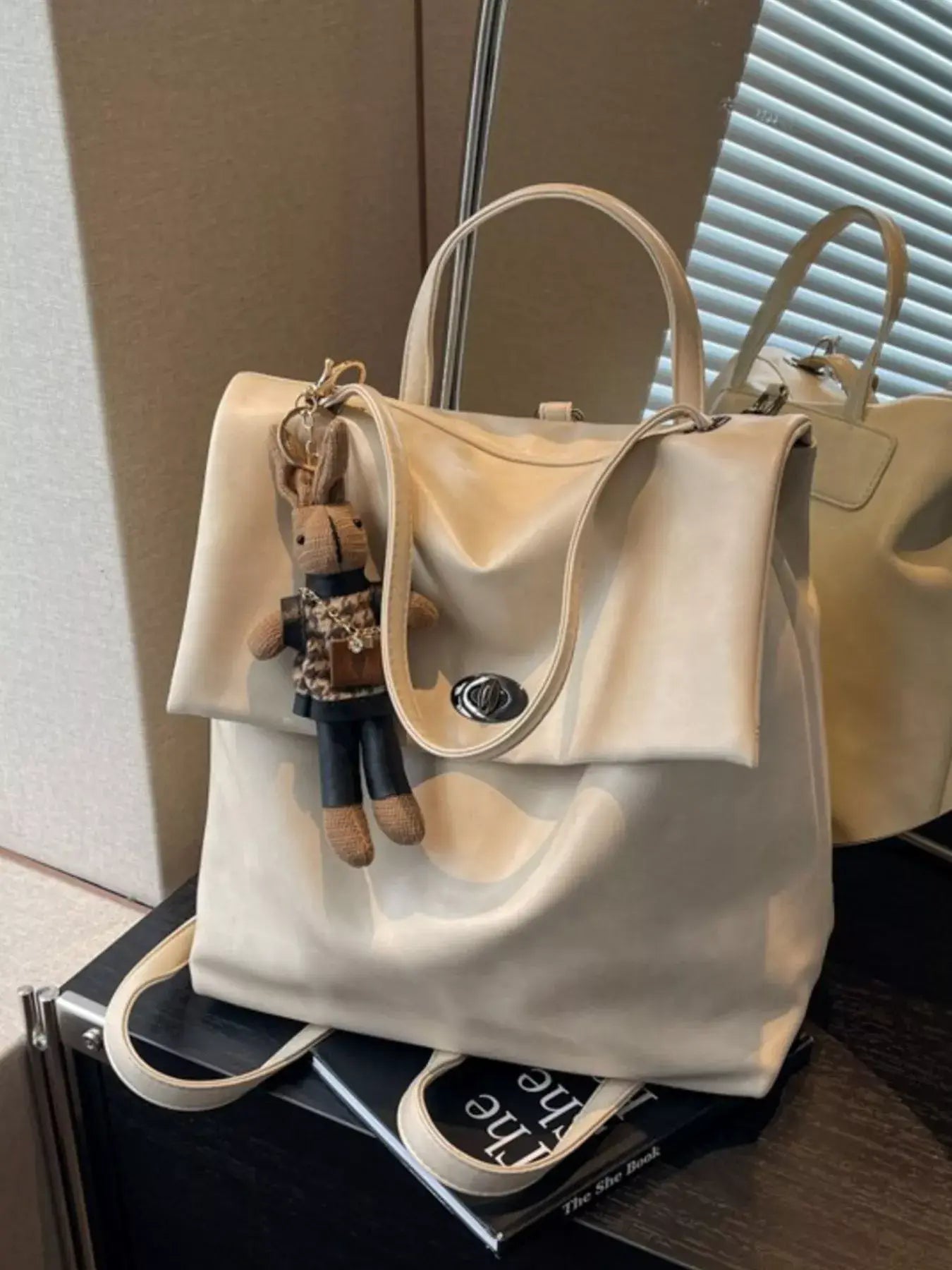 Leather Flap Backpack Bag - Trendsi - Flyclothing LLC
