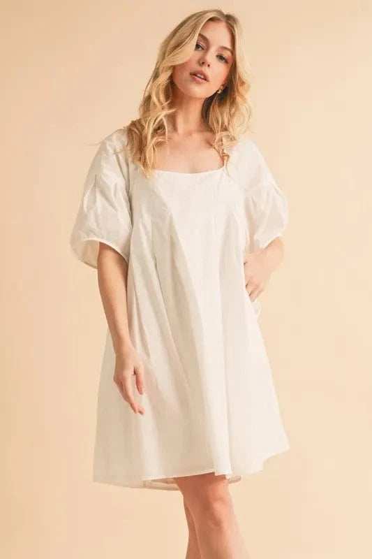 Aemi + Co Square Neck Babydoll Dress with Pockets - Trendsi - Flyclothing LLC