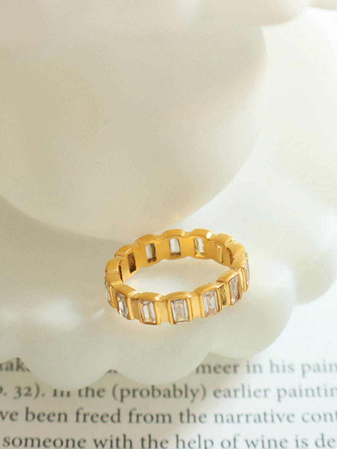 Titanium Steel Inlaid Zircon Ring - Trendsi - Flyclothing LLC