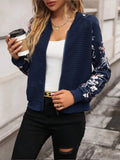 Printed Zip Up Long Sleeve Jacket - Trendsi