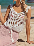 Tassel Openwork Sleeveless Knit Cover Up - Trendsi - Flyclothing LLC