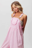 BiBi Lace Edge Detail Wide Leg Overall - Trendsi - Flyclothing LLC