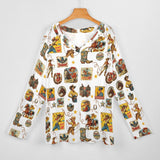 Baha Ranch Vintage Cowgirl Collage Western Print Long Sleeve Top - Baha Ranch Western Wear - Flyclothing LLC