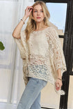 ADORA Boat Neck Crochet Lace Cover Up - Trendsi - Flyclothing LLC