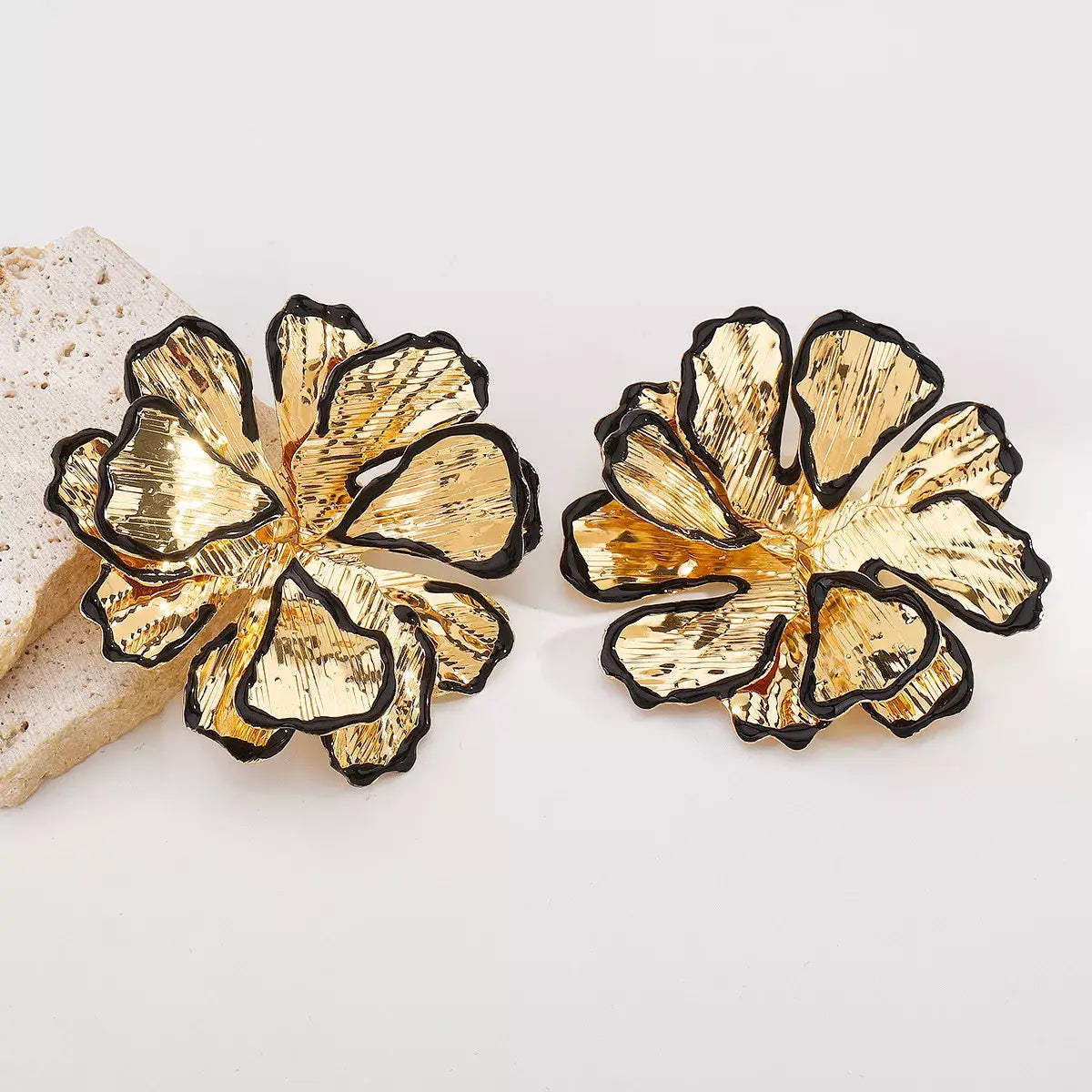 18K Gold-Plated Flower Stud Earrings - Trendsi - Flyclothing LLC